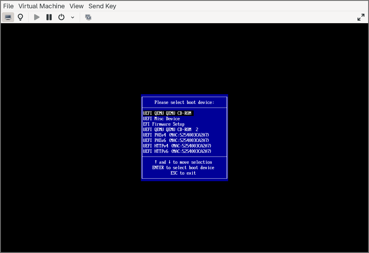 Select the First CDROM in the boot menu